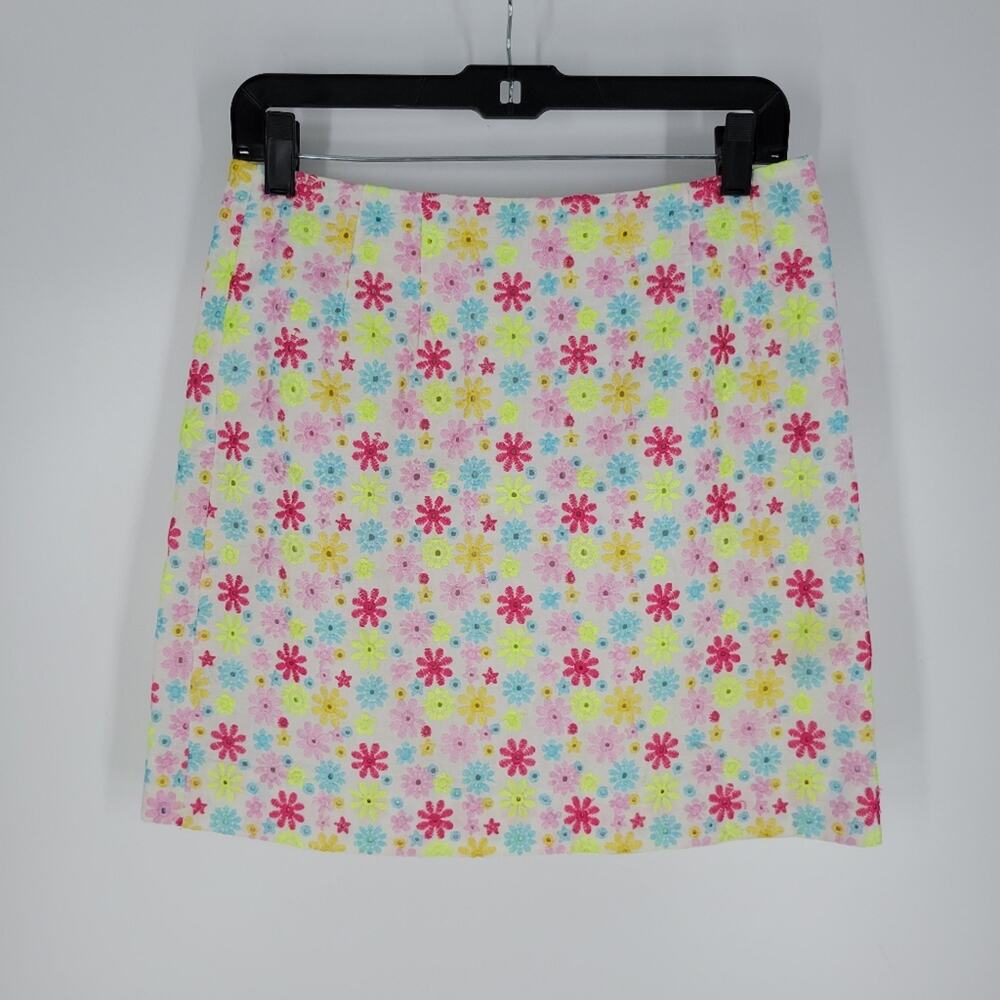 Lilly Pulizter Multicolor Floral Embroidered Mini Skirt 6